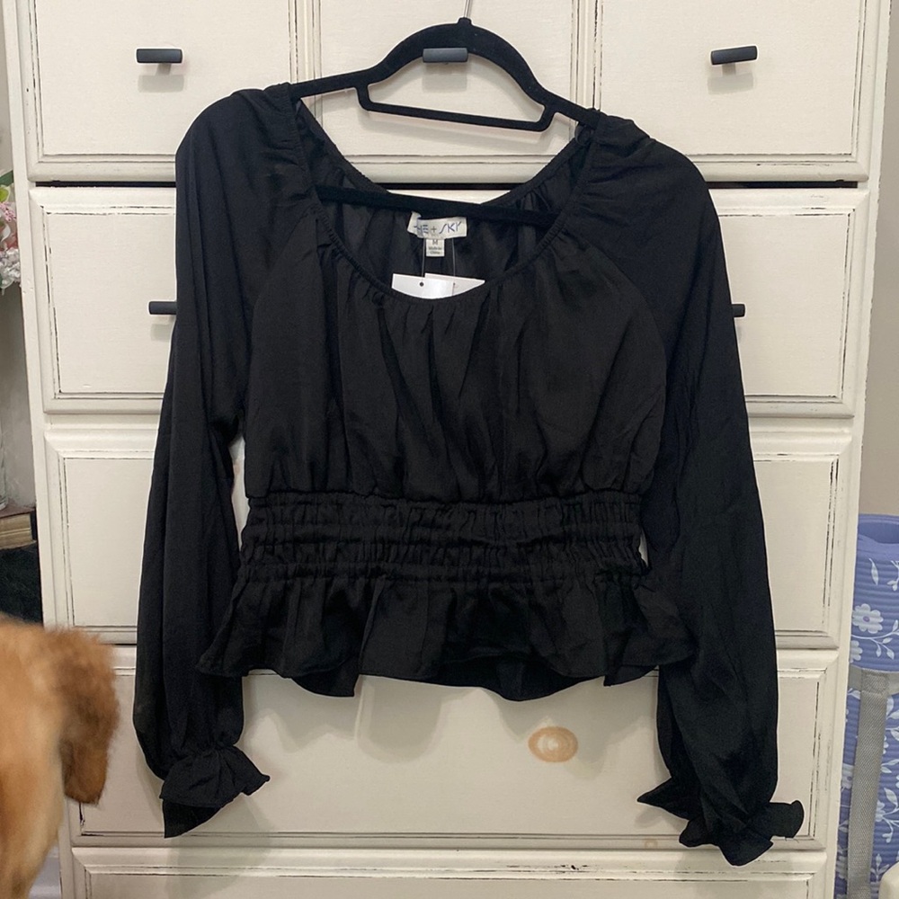 Long sleeve silk top